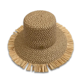 Sombrero Genuino de Diseñador Eric Javits NY - Tiki Bucket - Color Peanut.